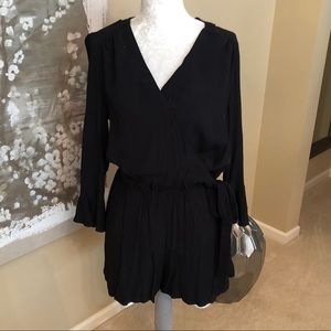 New Black Long Sleeve Romper